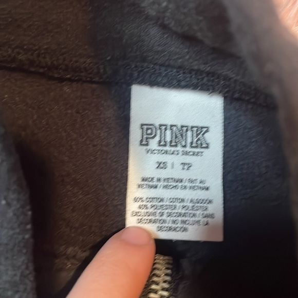 PINK Victoria’s Secret Black Quarter Zip Size XS - Picture 4 of 5